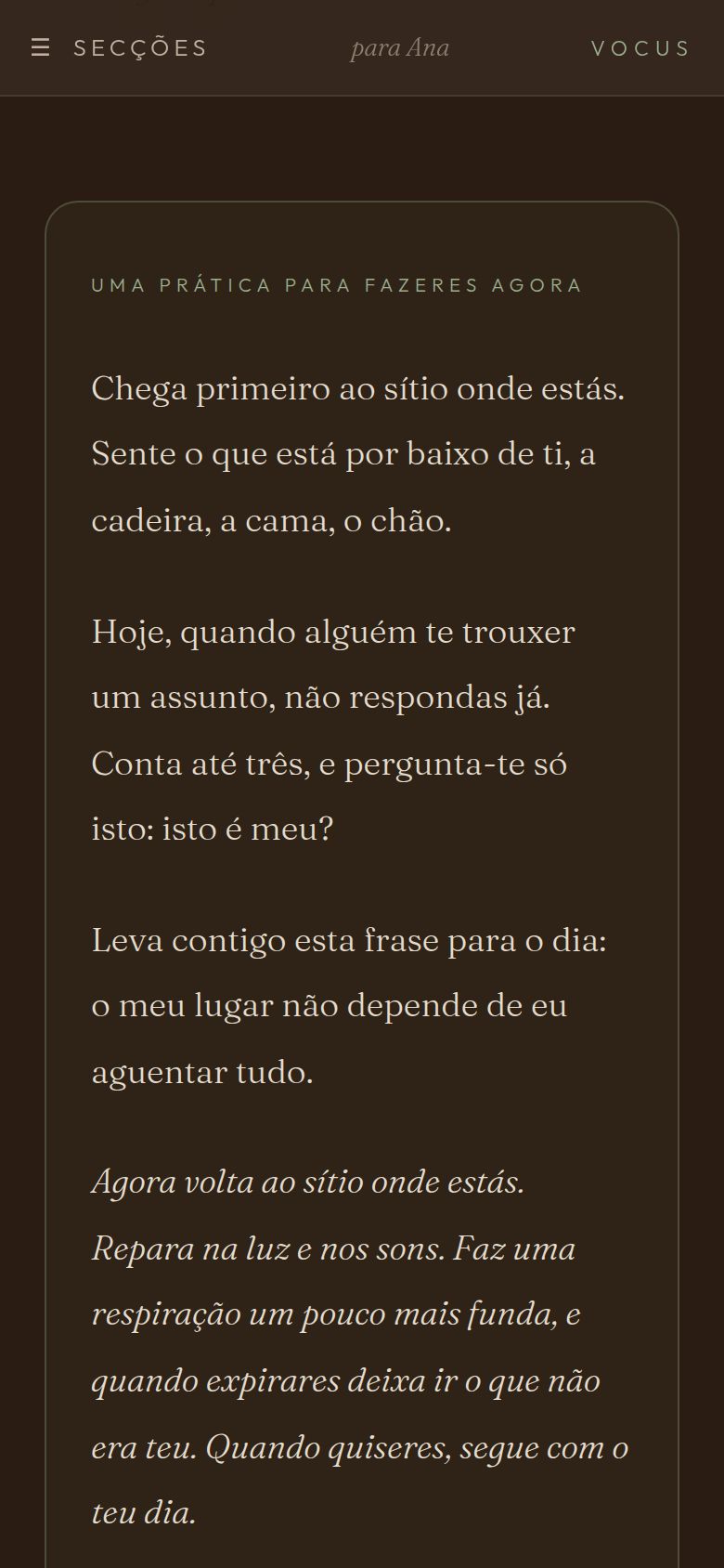 A prática, no telemóvel